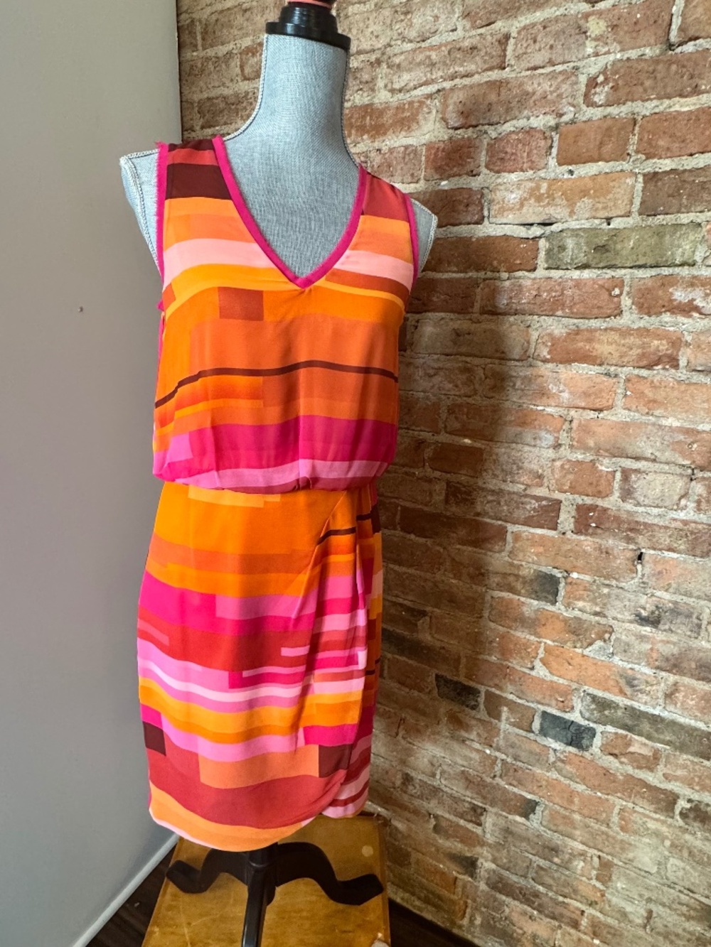 Vince Camuto  Multi-color Stripe Rainbow Dress.  Size 6